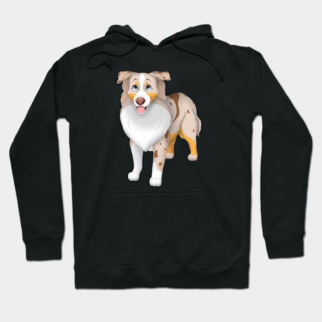 Red Merle Miniature American Shepherd Dog Blue Eyes Hoodie by millersye